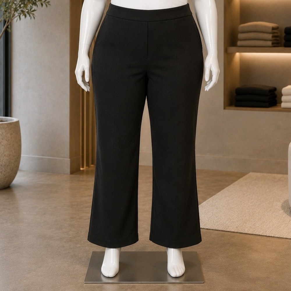 Lane Bryant Womens Dress Pants Black Stretch Wide Leg Plus Size 24W